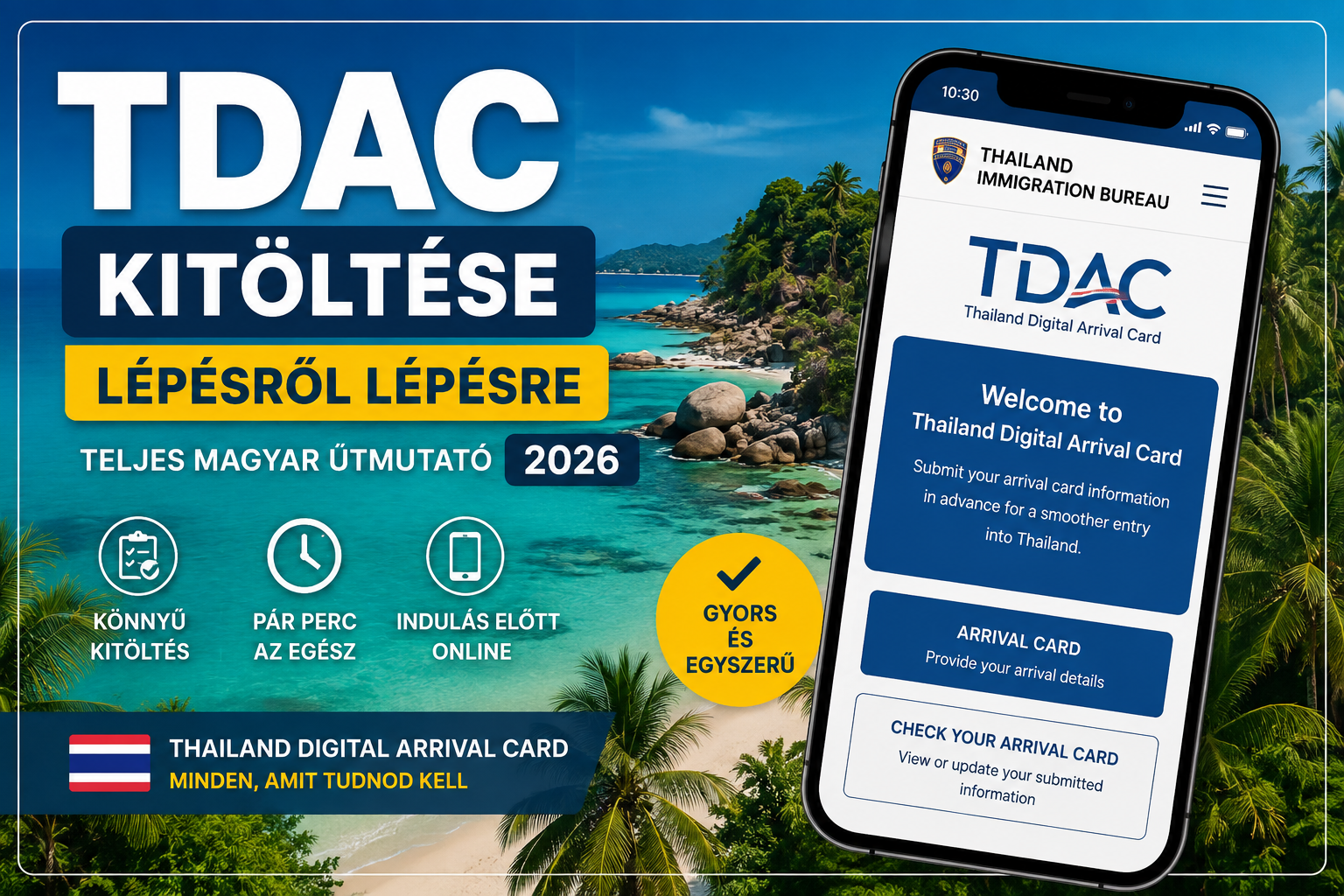 Thaiföldi TDAC útmutató