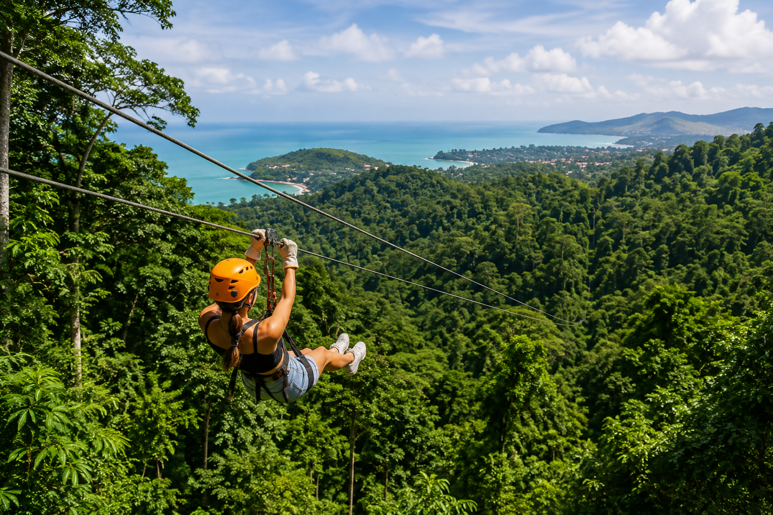 Hawk Zipline lombkorona pálya Koh Samui esőerdejében